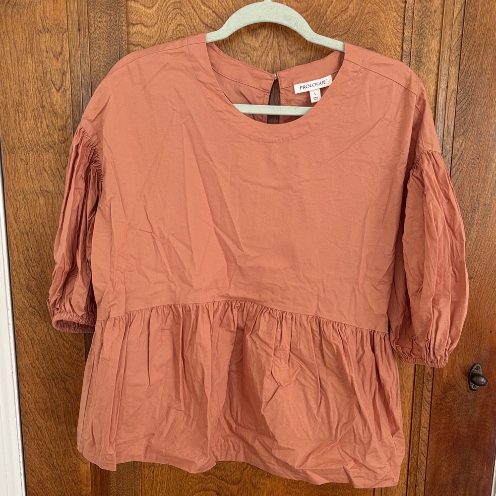 Women's Terracotta Peplum Blouse
